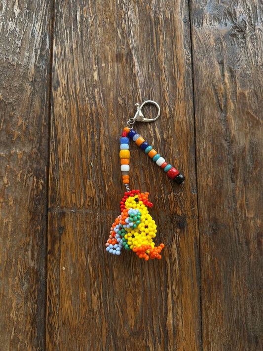 Beaded Rooster key-ring