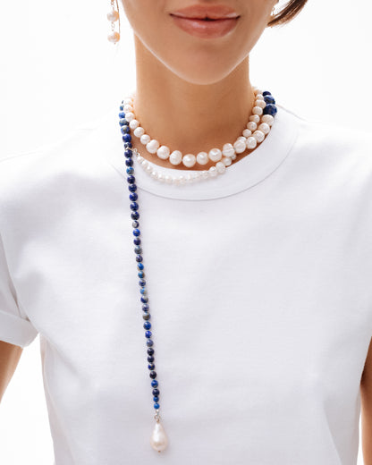 Lapis Lazuli and Pearl Necklace