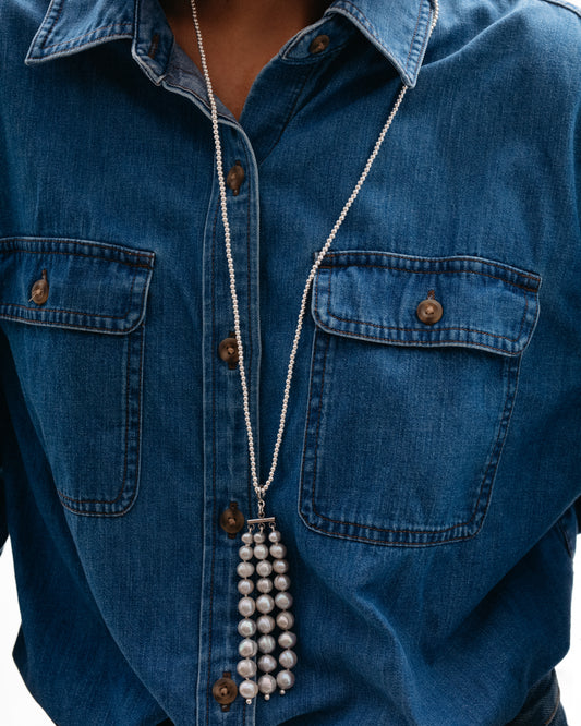 Gray Triple Pearl Tassel