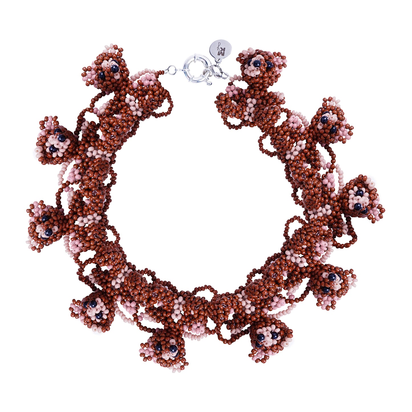 Teddy Bear J.A. Brown Necklace