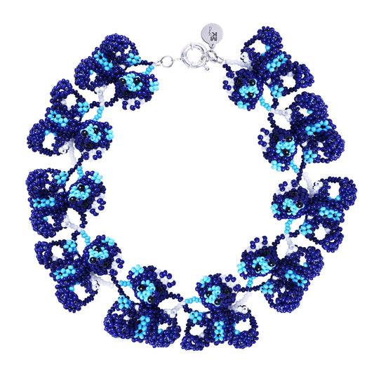 Teddy Bear J.A. Blue Necklace